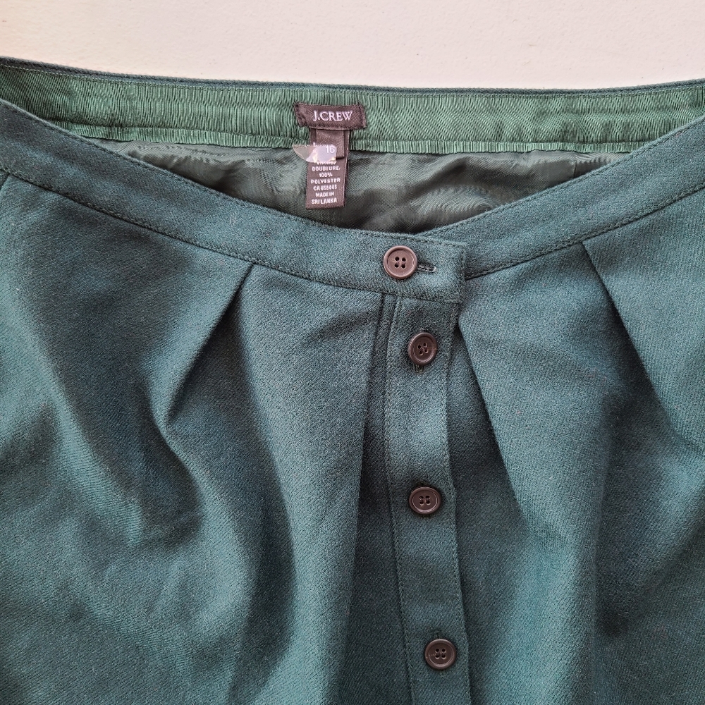 J Crew wool skirt blue green